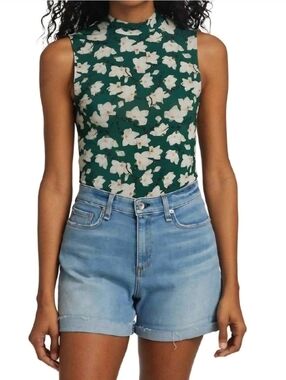 NWT Rag & Bone New York   Sabeen Mock Neck Tank in Green Multi - Size XXS